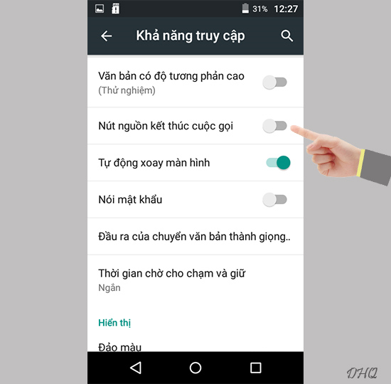 Chọn bật tính năng lên
